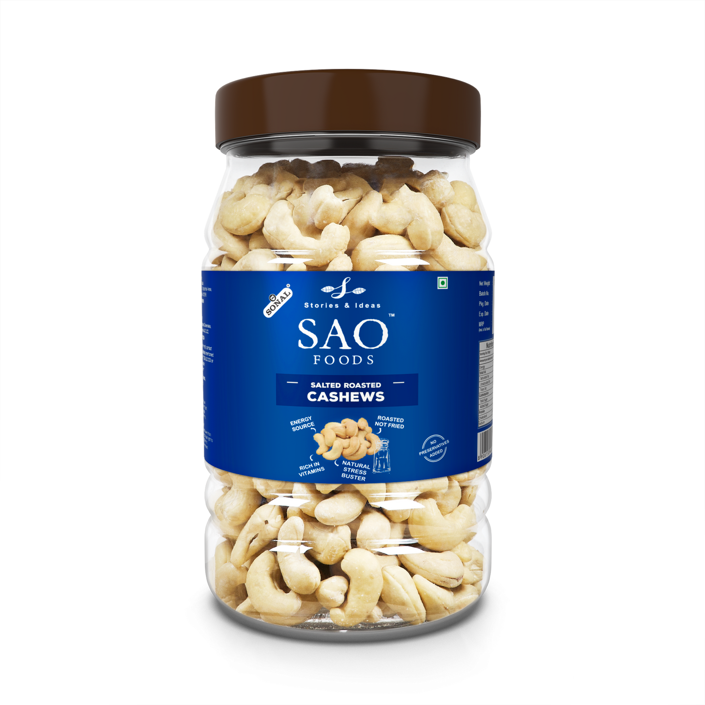 SAO Foods Roasted & Salted Cashews 500 gm