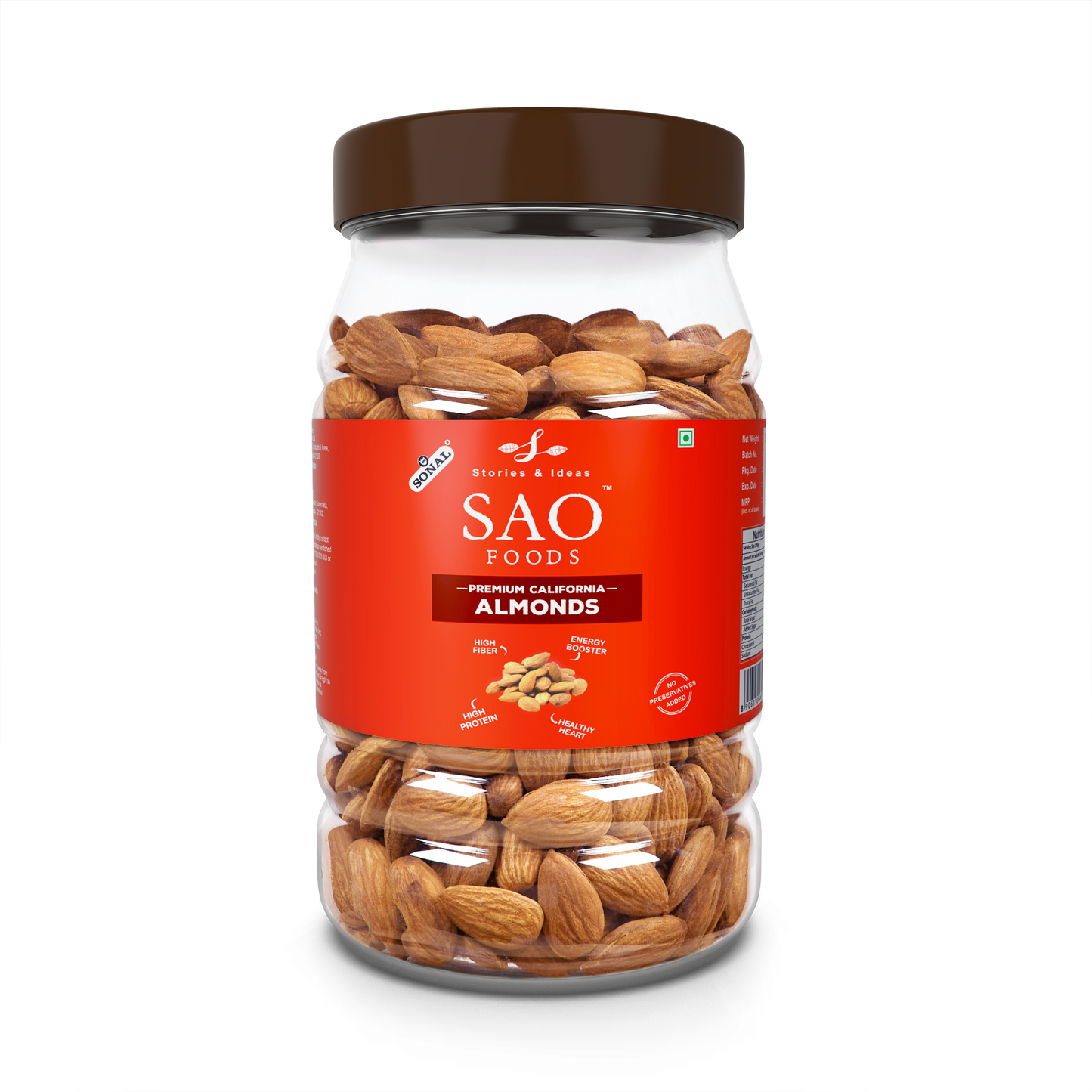 SAO Foods Roasted Premium California Almonds 500 gm