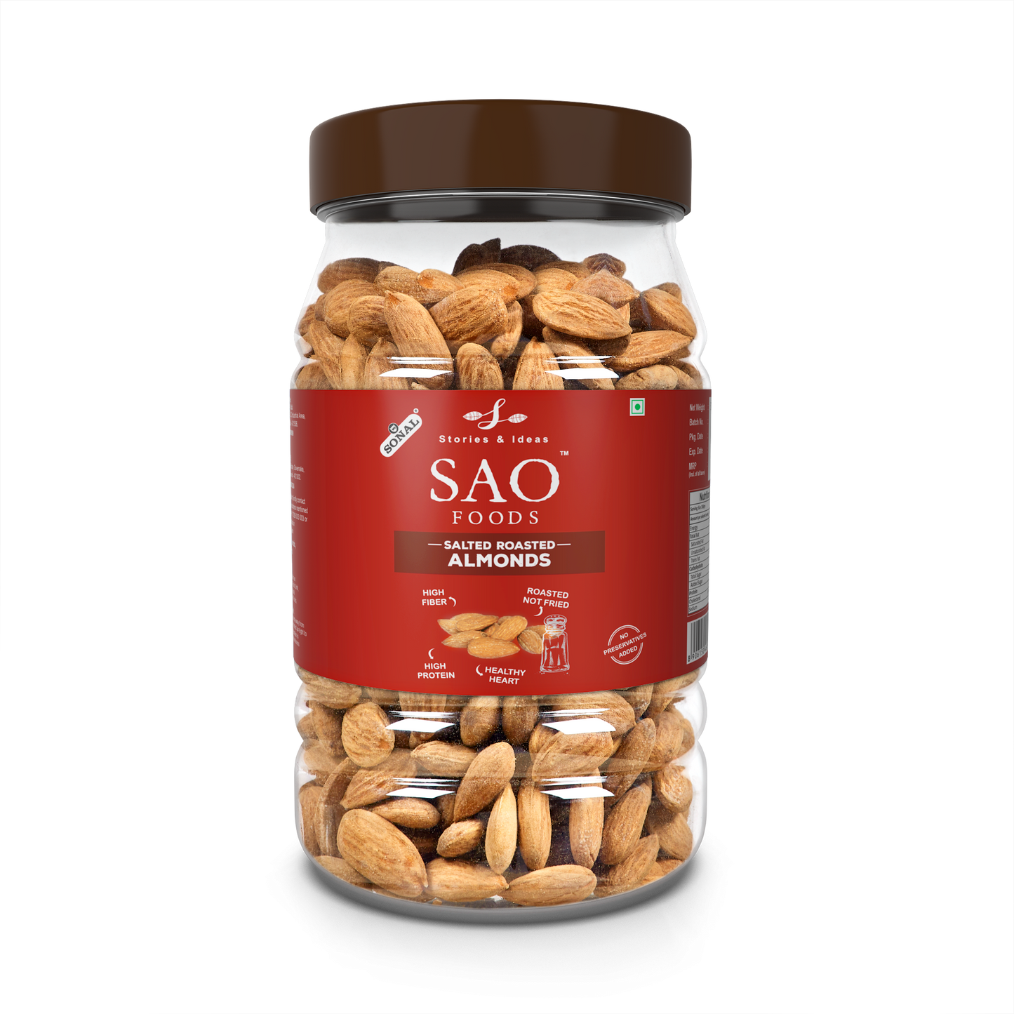 SAO Foods Roasted  & Salted Almonds 500 gm