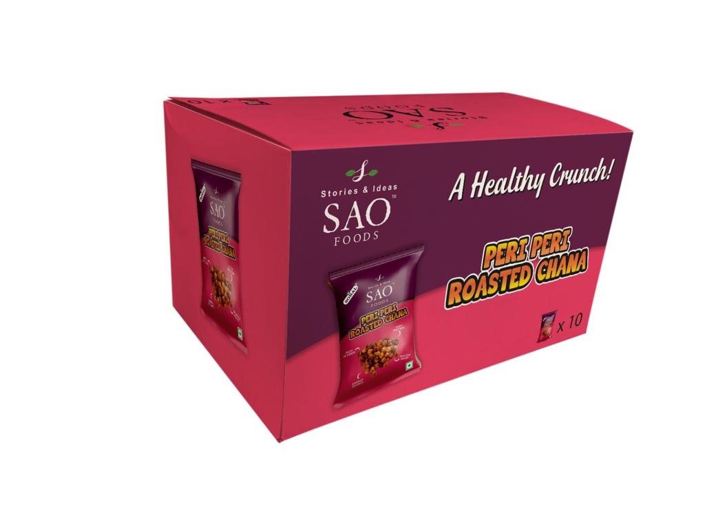 SAO Foods Peri Peri Roasted Chana 40 gm ( Pack of 10 * MRP 20)