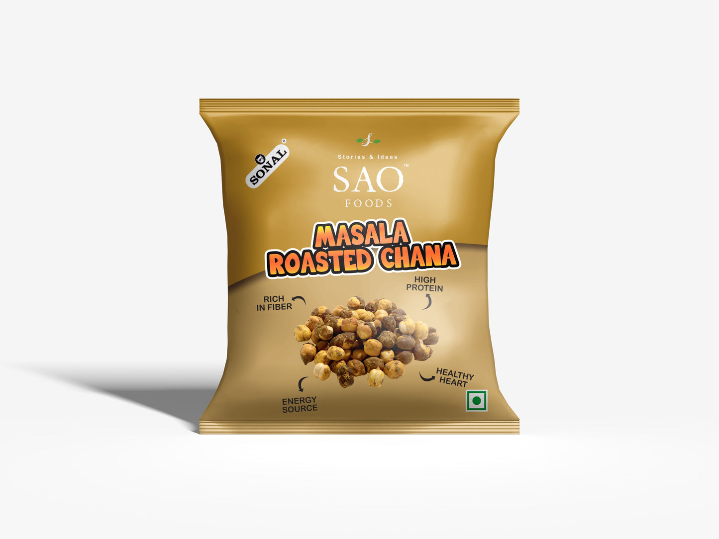 SAO Foods Masala Roasted Chana 40 gm ( Pack of 10 * MRP 20)