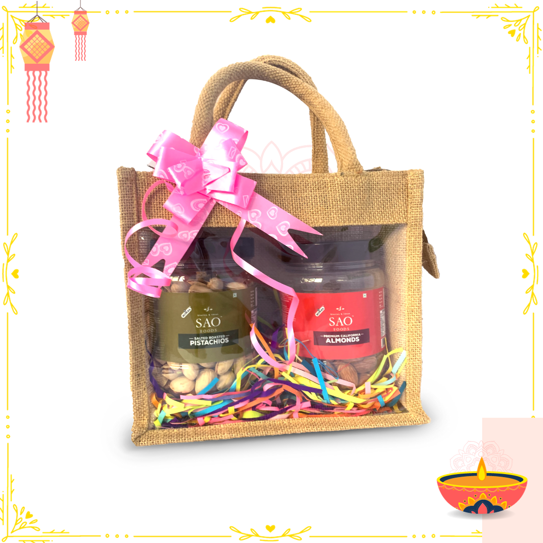 SAO FOODS Gift Pack with Jute Bag - 250g x 2 jars