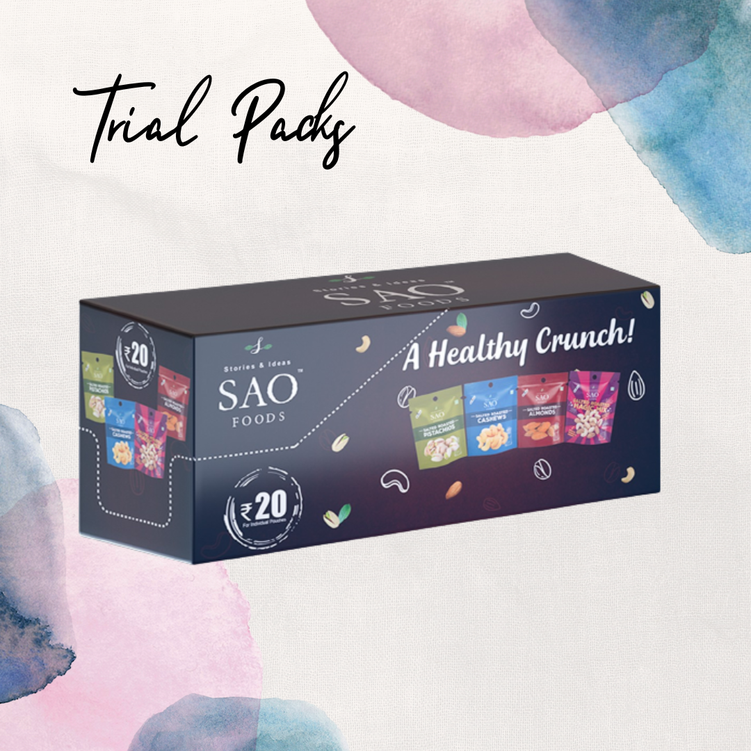 SAO FOODS Roasted & Salted Assorted Rs.20 each (10 small snacking packs of 12gm each)