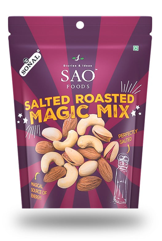 SAO FOODS Roasted & Salted Magic Mix Rs.20 each (10 small snacking packs of 12gm each)