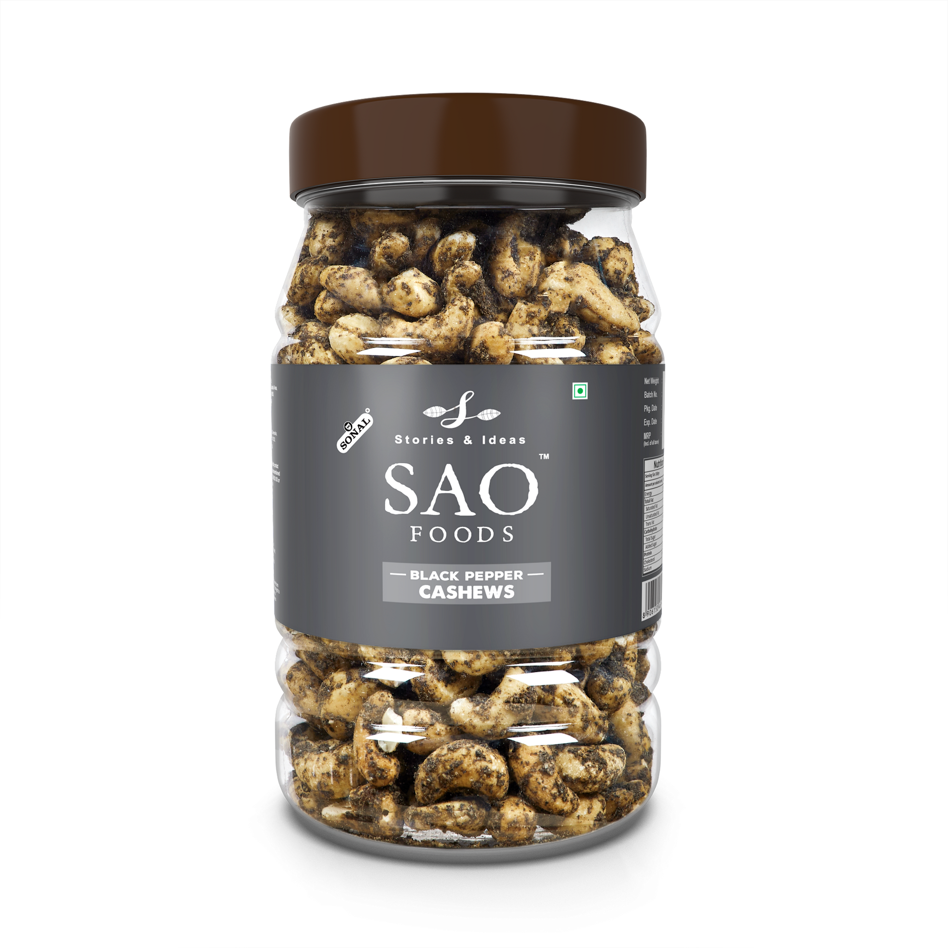 SAO Foods Black Pepper Cashews 500 gm