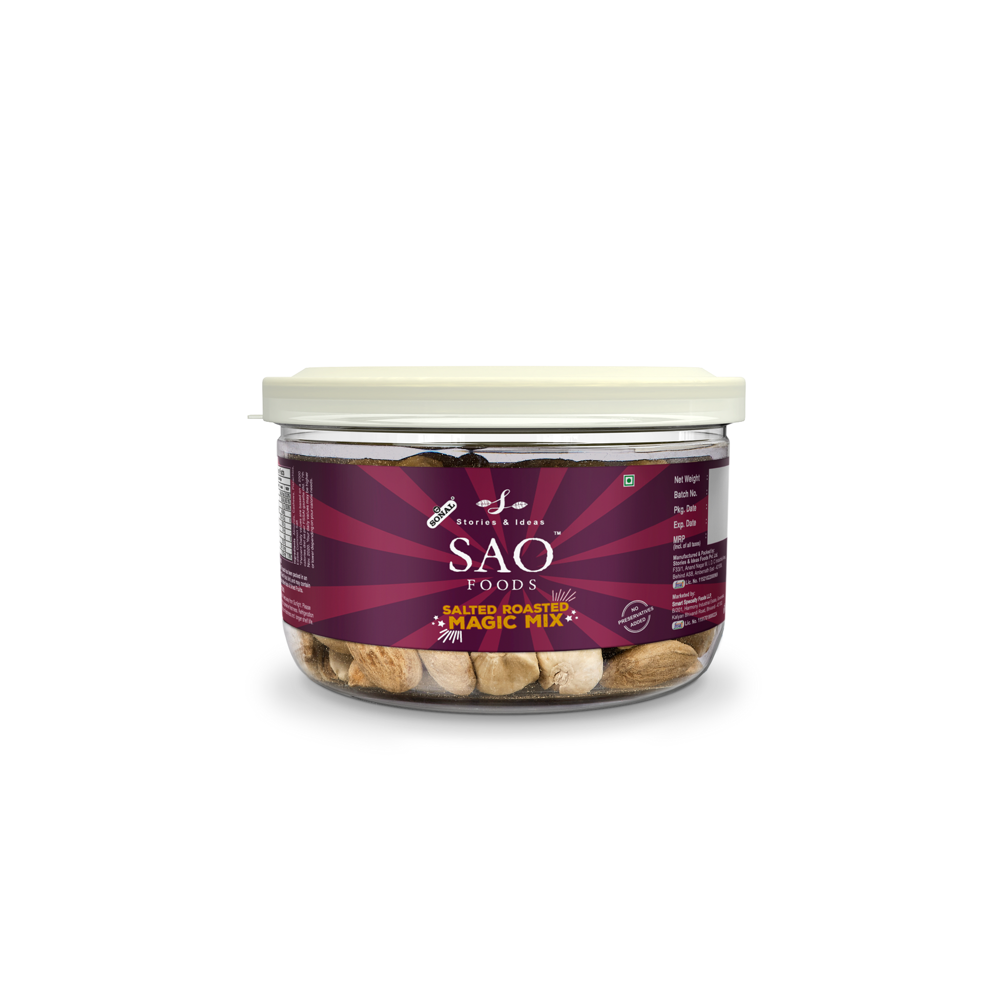 SAO Foods Salted Roasted Magic Mix 100 gm | Tin Cap PET Jar