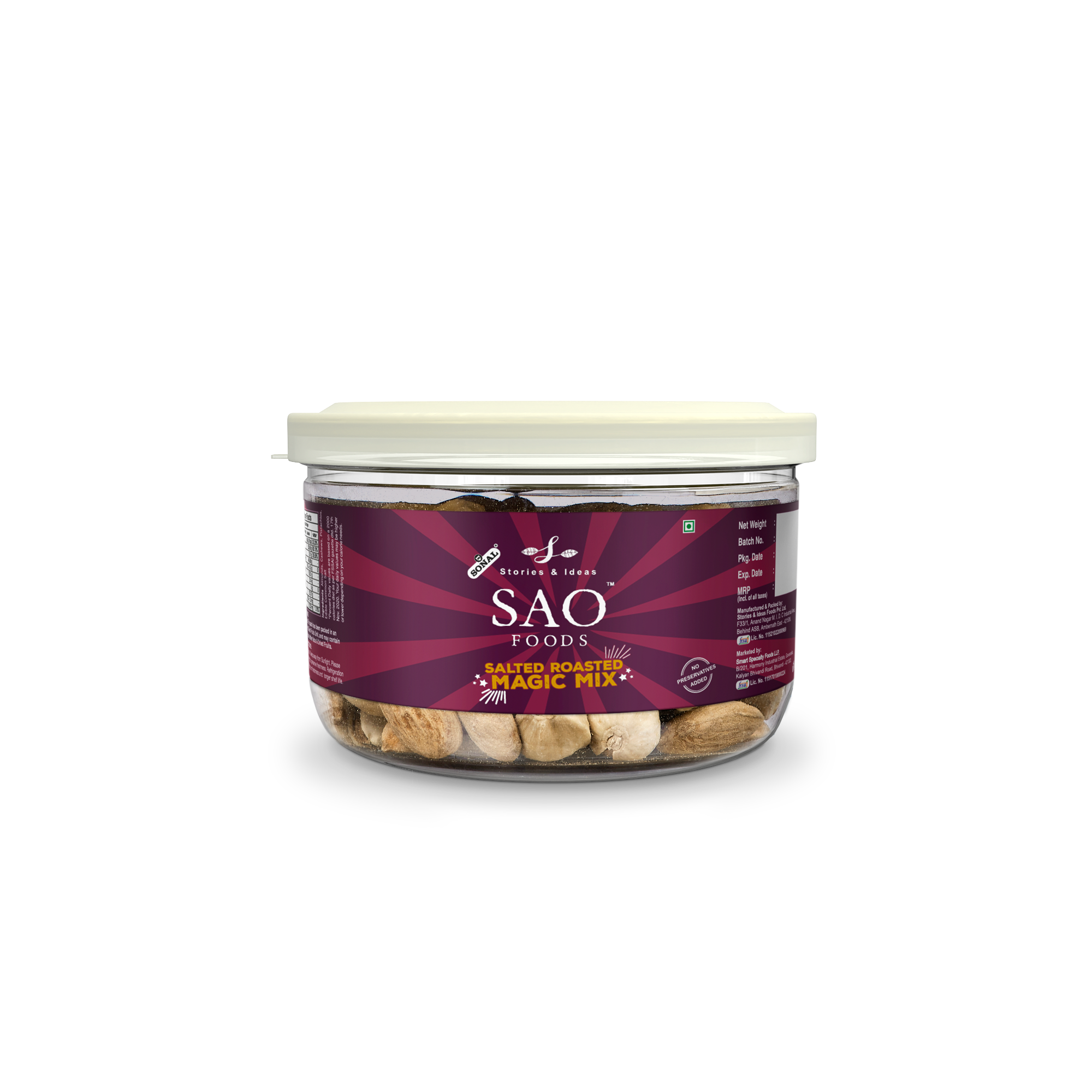 SAO FOODS Roasted & Salted Magic Mix 110 gm | Tin Cap PET Jar - SAO Foods # #