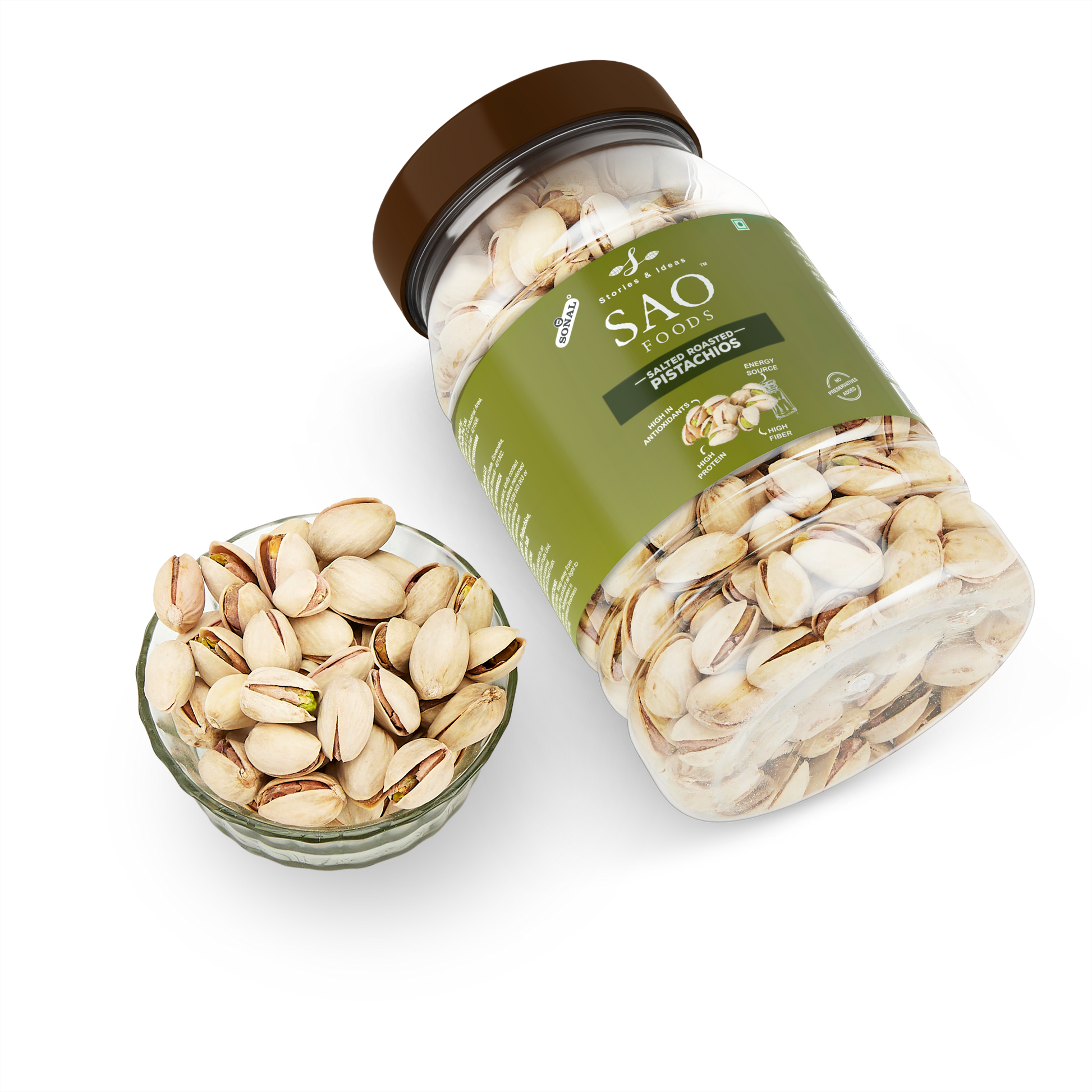 SAO Foods Roasted & Salted Pistachios 500 gm