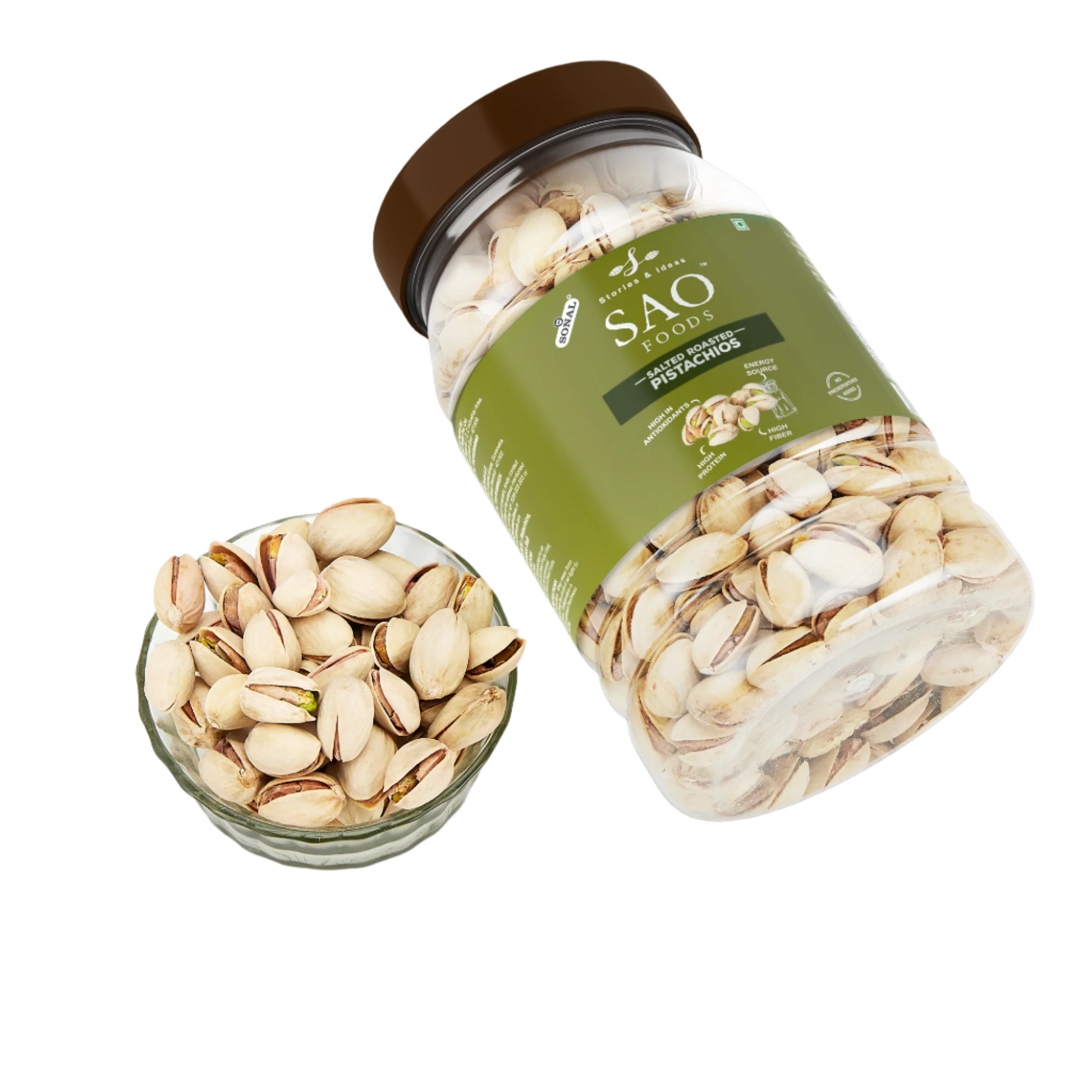 SAO Foods Roasted & Salted Pistachios 500 gm