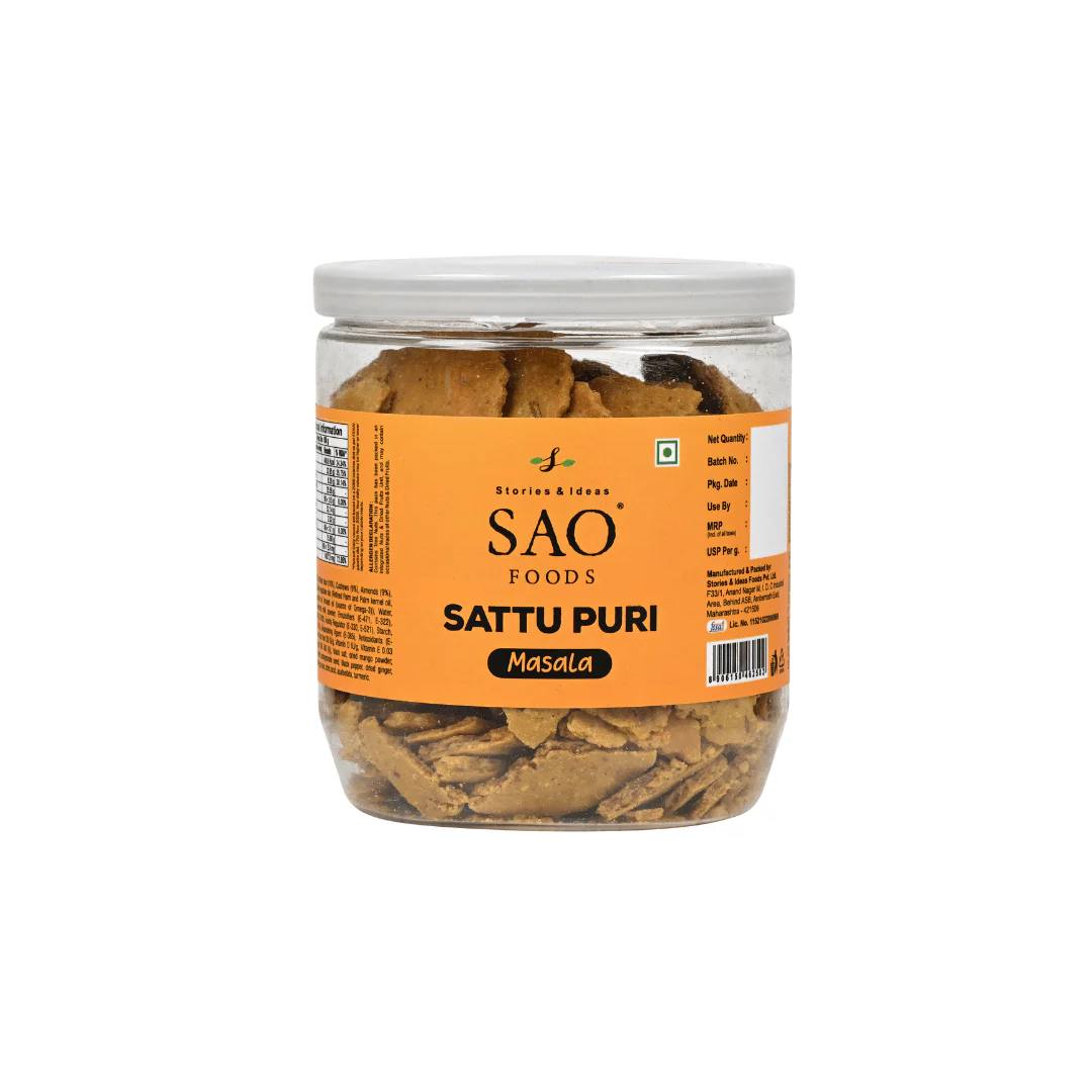 Jar of Sattu Puri Masala from SAO Foods