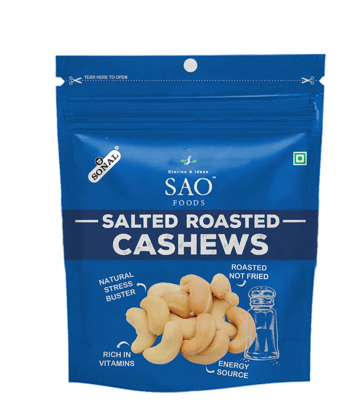 Salted Roasted Cashews - 200g | 10 Small Packs