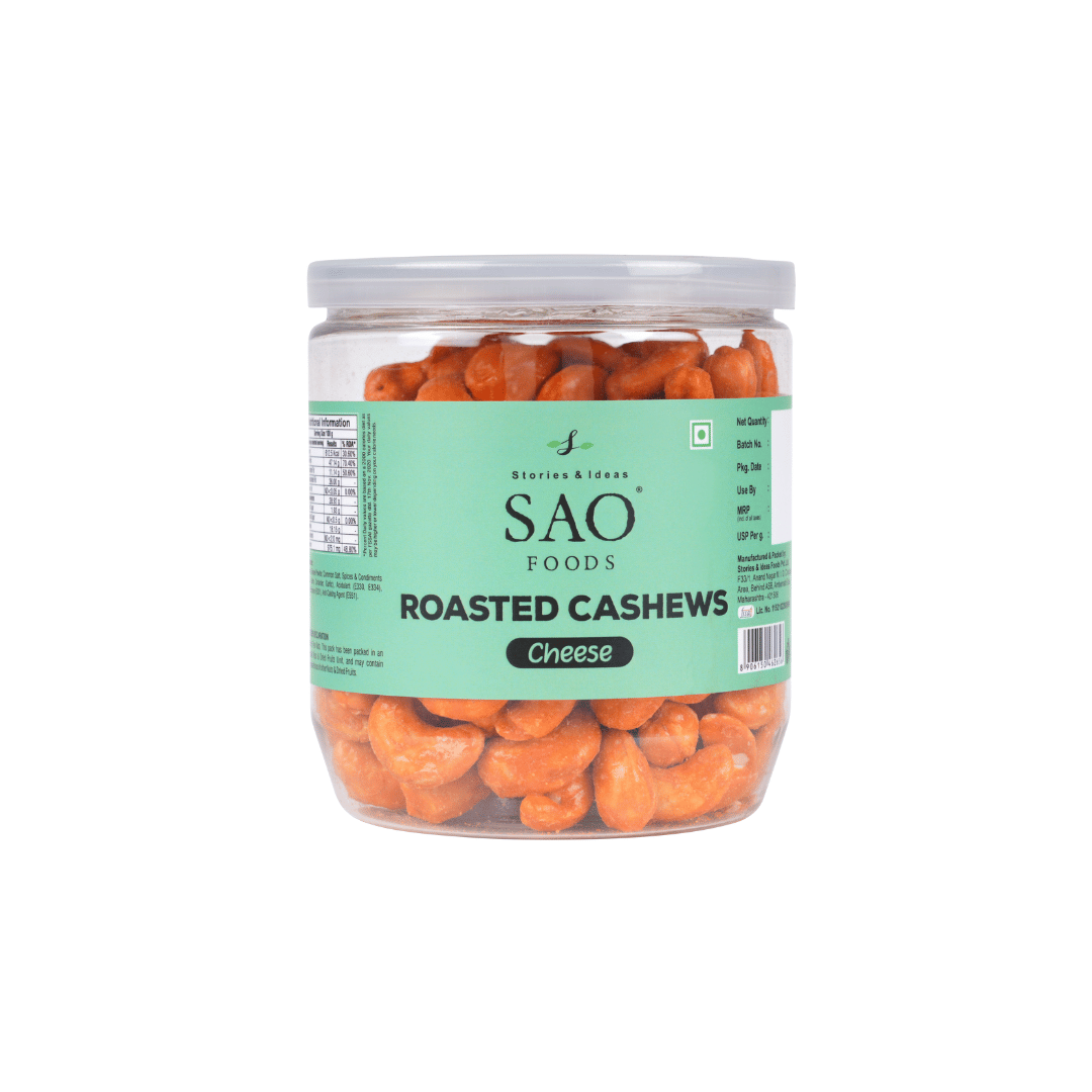 SAO FOODS Cheese Roasted Cashews 250 gm | PET Jar with Aluminum cap 1