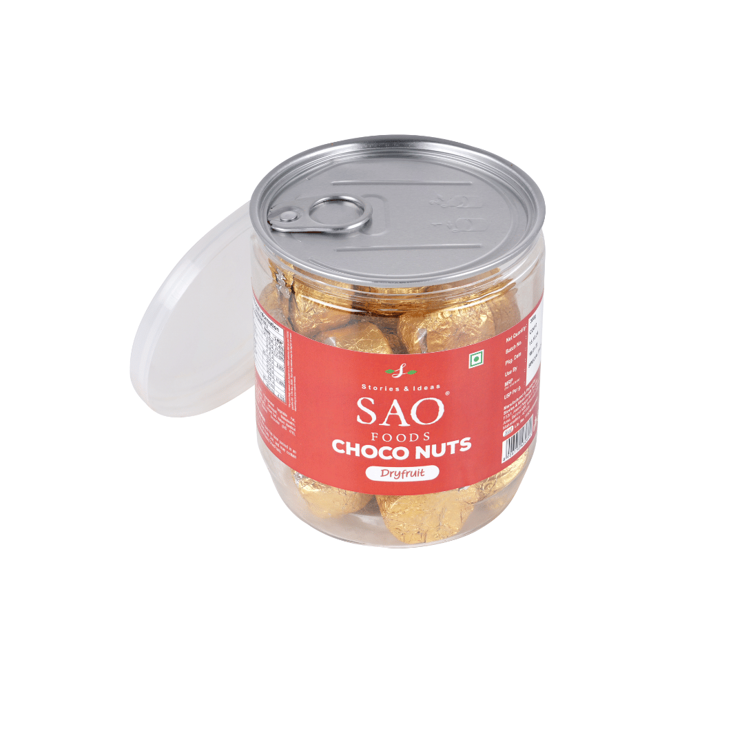 SAO FOODS Choco Nuts (Chocolate Dry Fruits) 130gm  | Tin Cap PET Jar 2