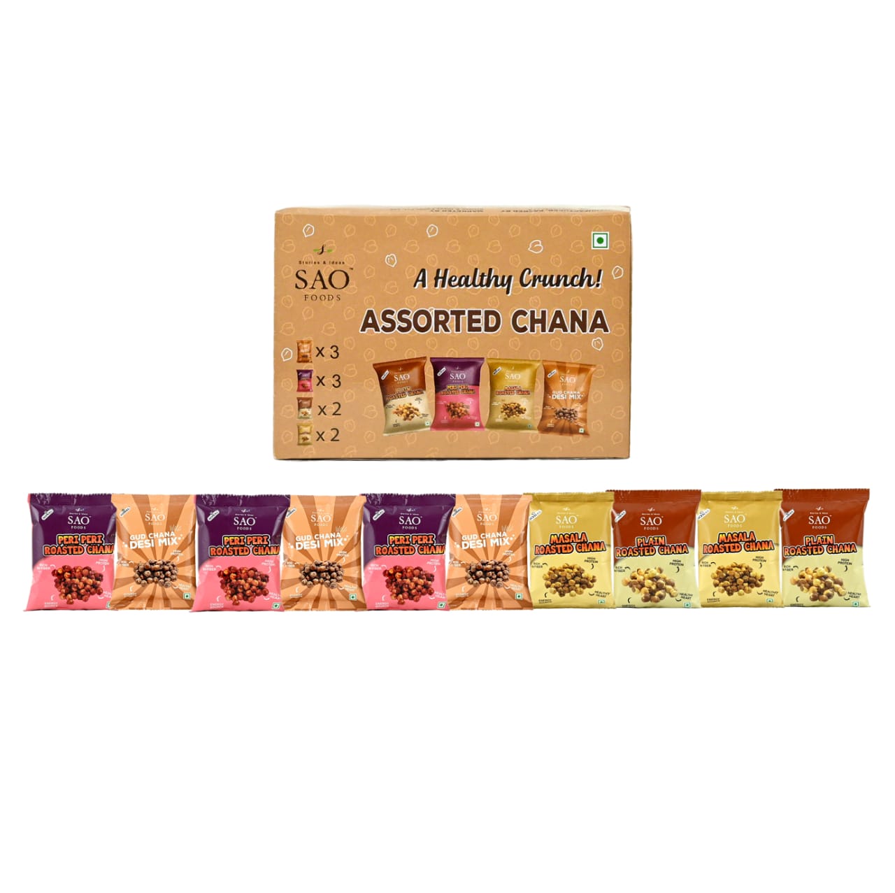 SAO Foods assorted chana - 400g in 10 small packs
