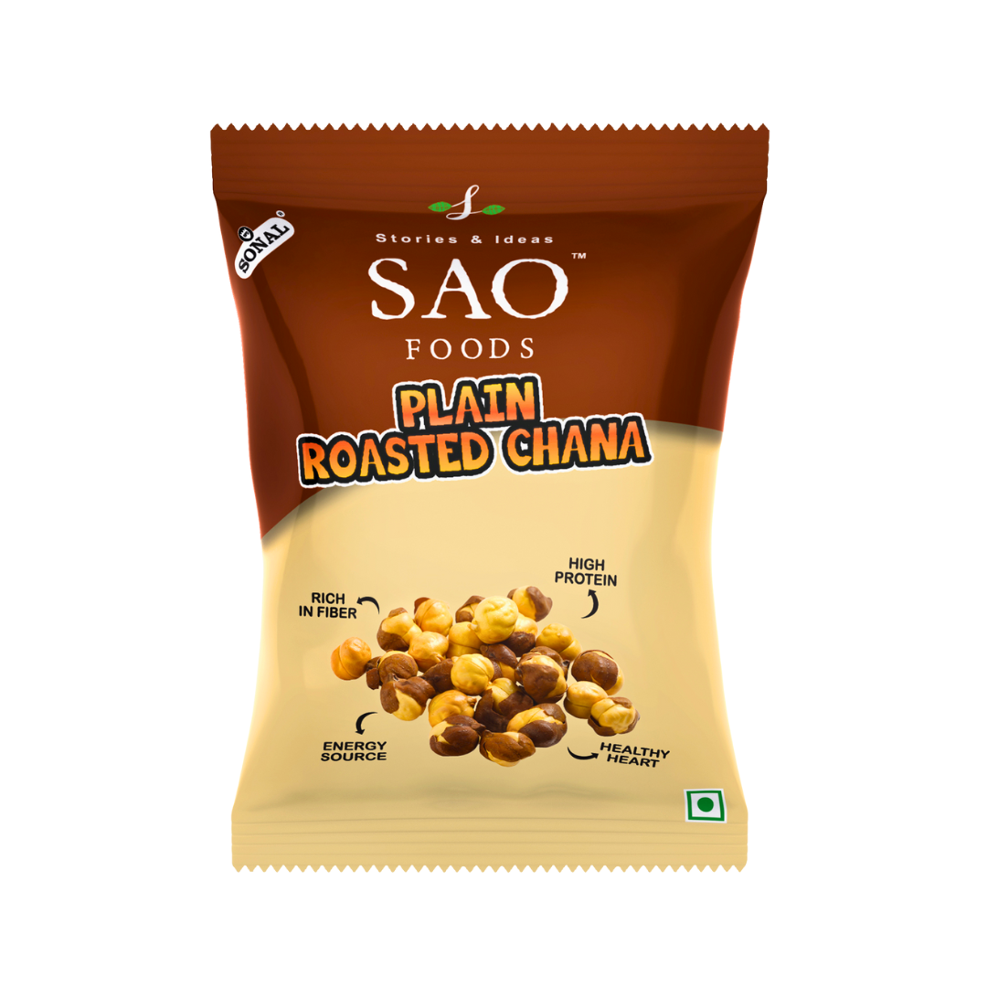 SAO Foods Plain Roasted Chana - 15g | Pack of  50 * MRP 5