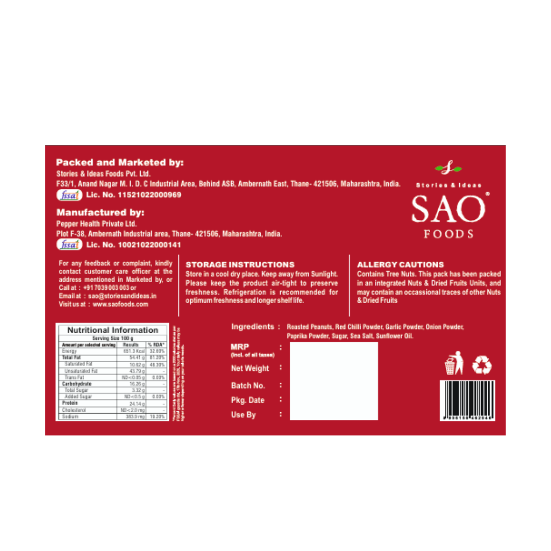 Chilli Garlic flavored Peanuts  - 400g | 10 Small Packs