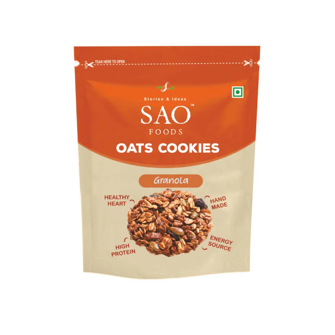 Packaging of SAO Foods Oats Cookies Granola