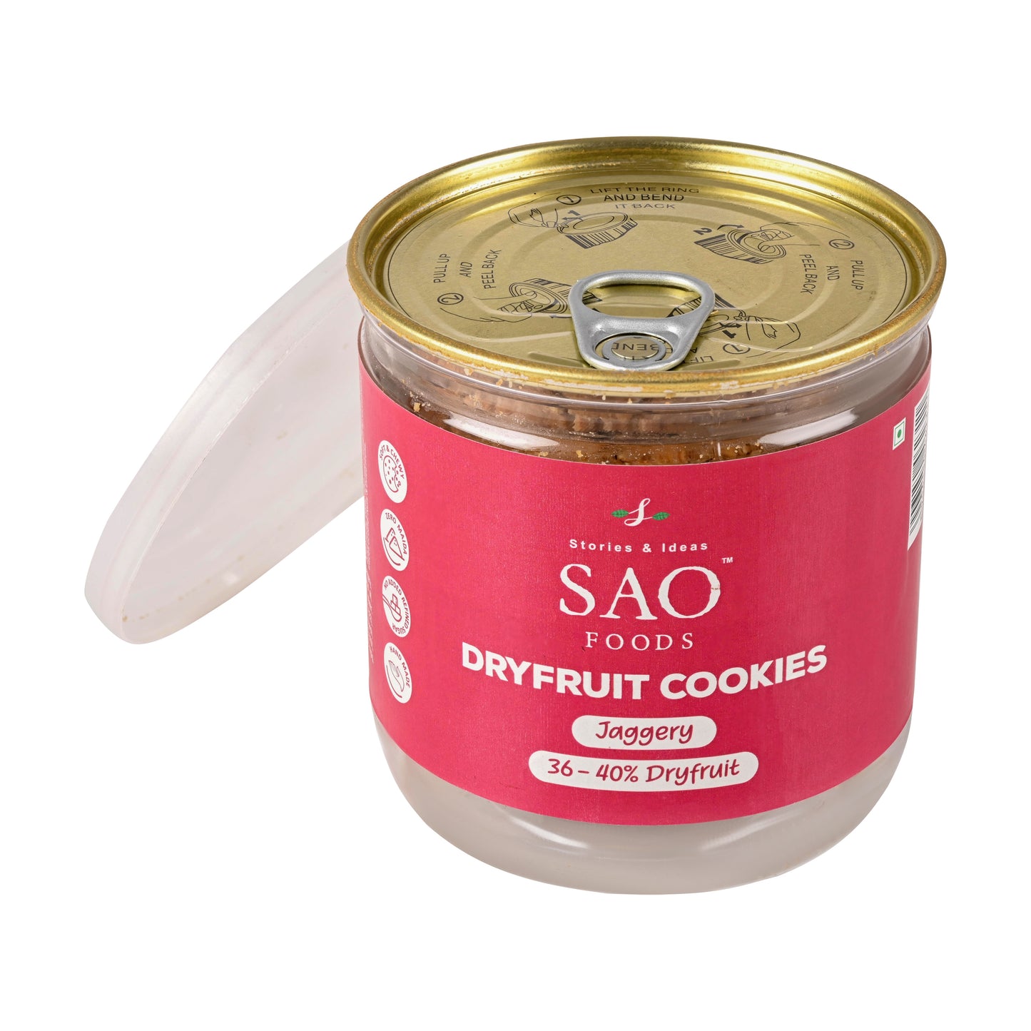 SAO FOODS Dryfruit Cookies 180 gm with Jaggery & 36-40% Dryfruit | Handmade | Zero Maida | No Sugar