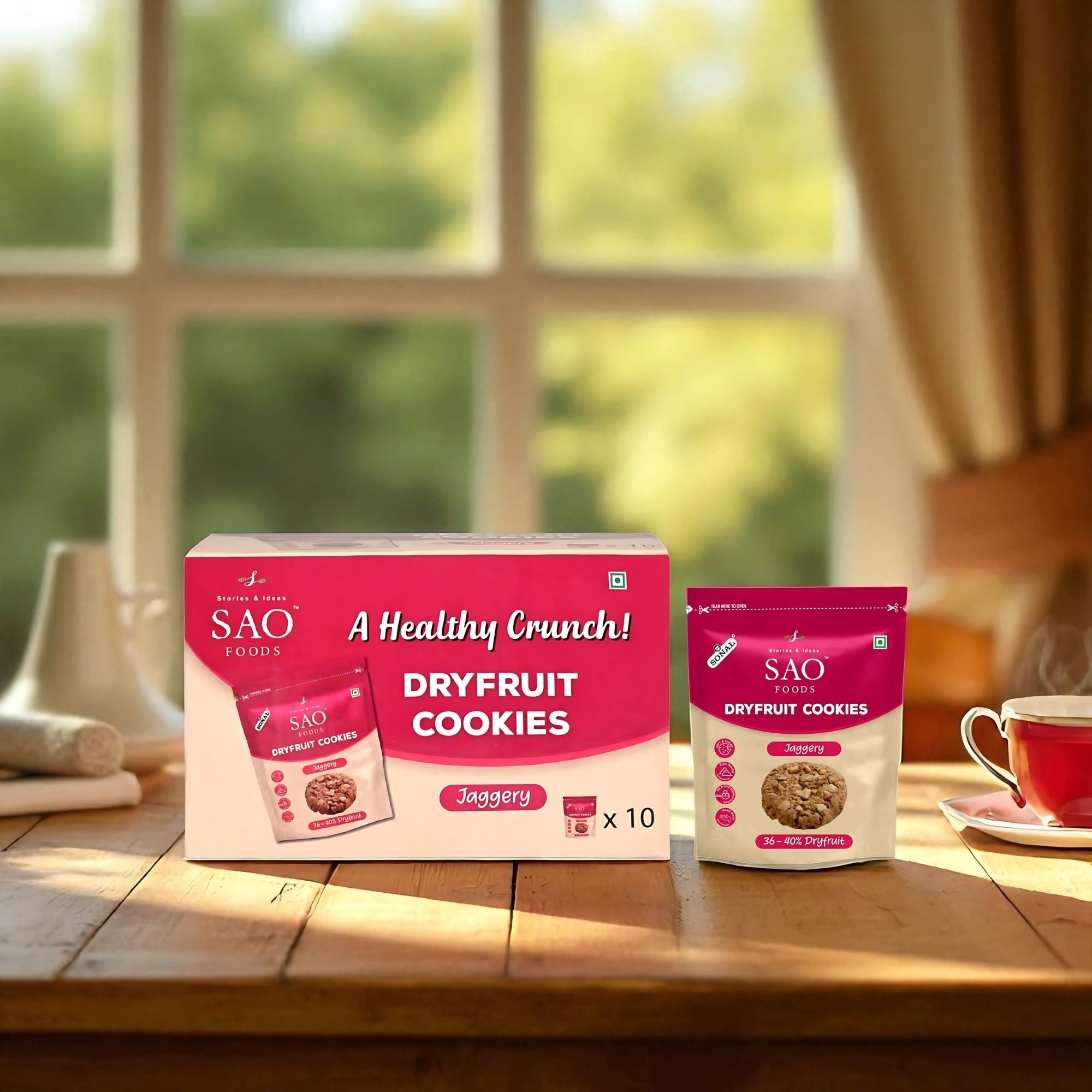 SAO Foods Dryfruit Cookies Packaging
