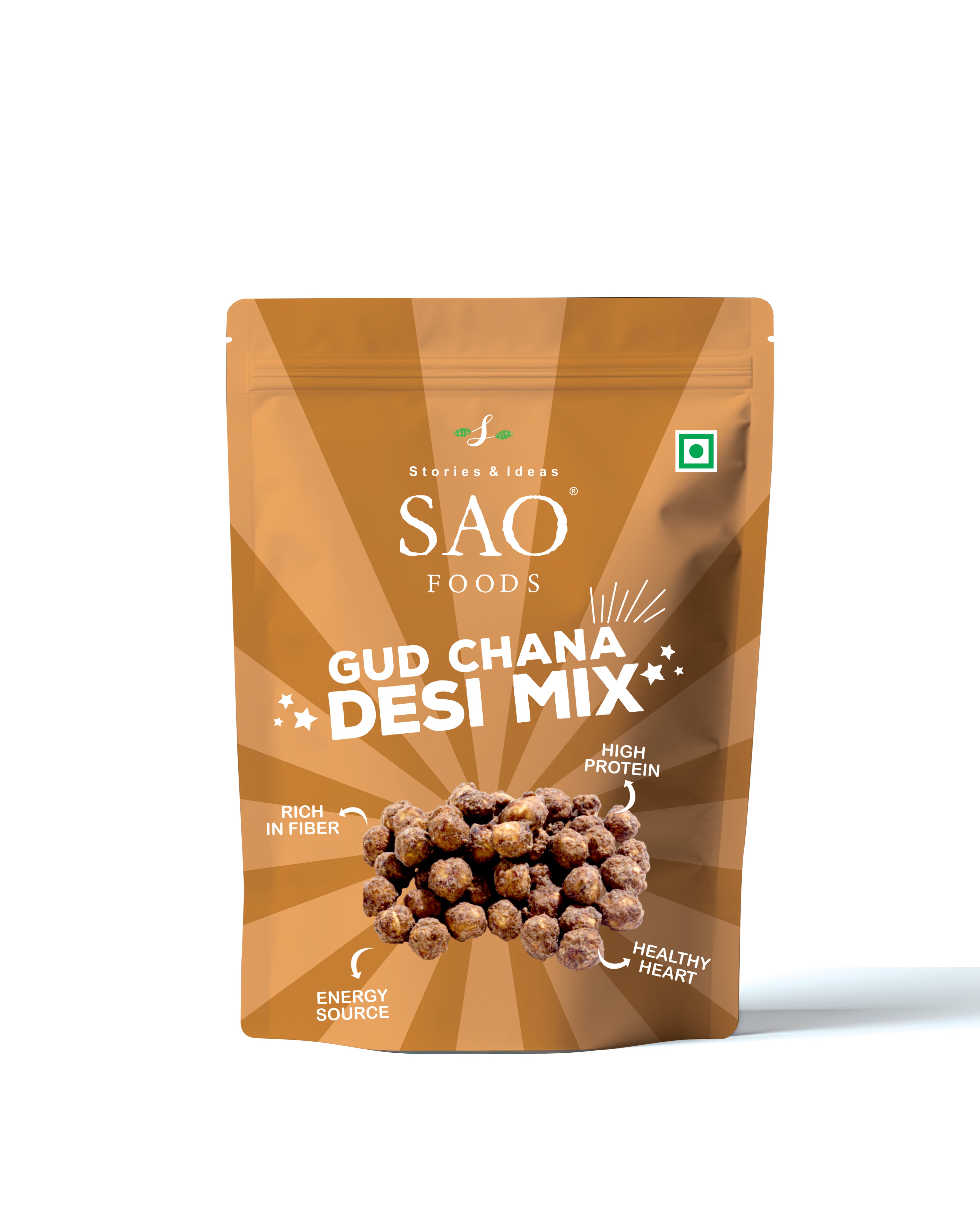 SAO Foods Gud Chana Desi Mix 200g | Refill Pack | Ziplock pouch - SAO Foods # #