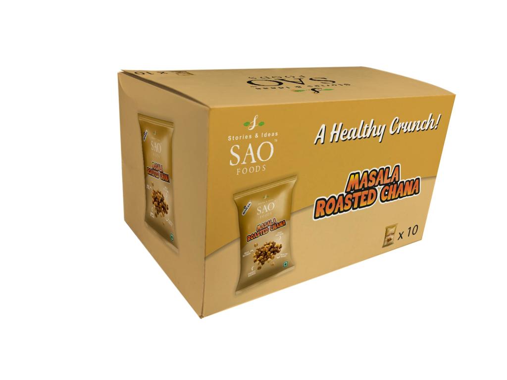 SAO Foods Masala Roasted Chana 40 gm ( Pack of 10 * MRP 20) - SAO Foods # #