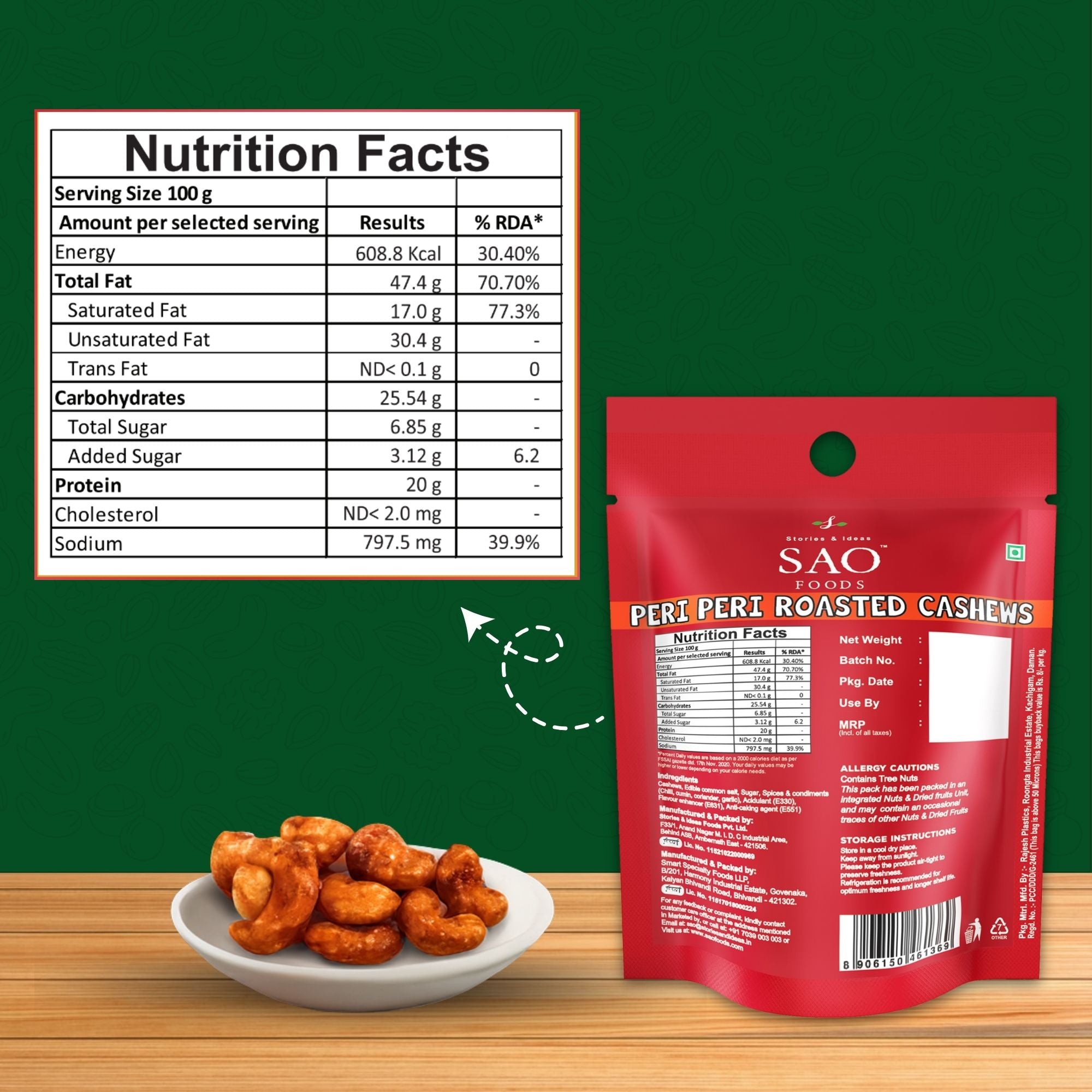 SAO Foods peri peri roasted cashews