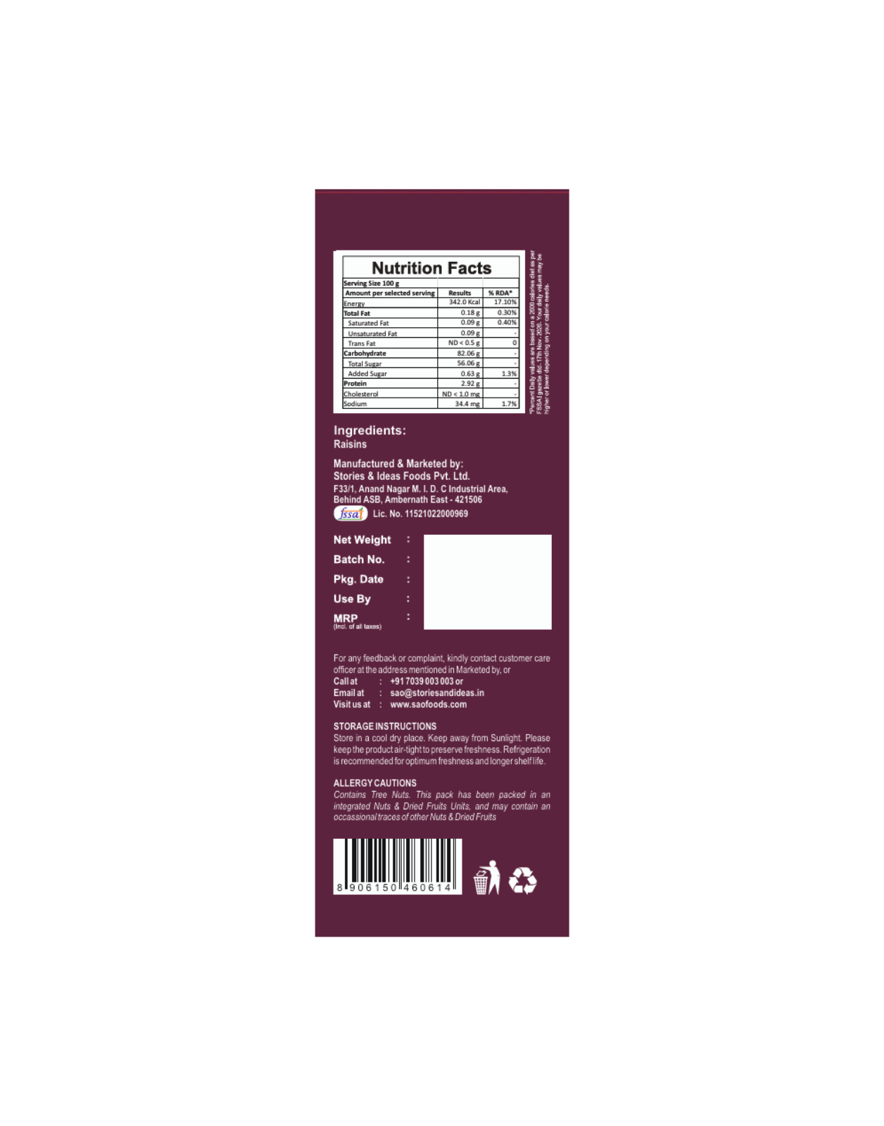 Premium Raisins - 250g | Refill Pack