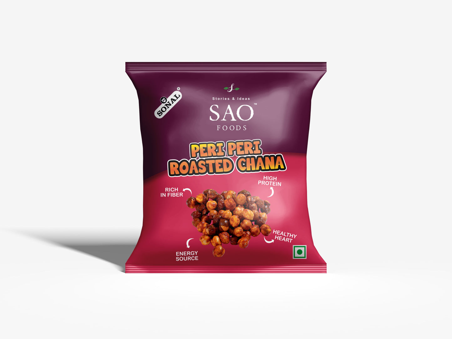SAO Foods Peri Peri Roasted Chana 40 gm ( Pack of 10 * MRP 20)