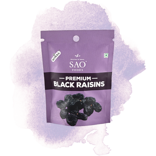 SAO Foods Premium Black Raisins 20 gm (Pack of 10*MRP 20)