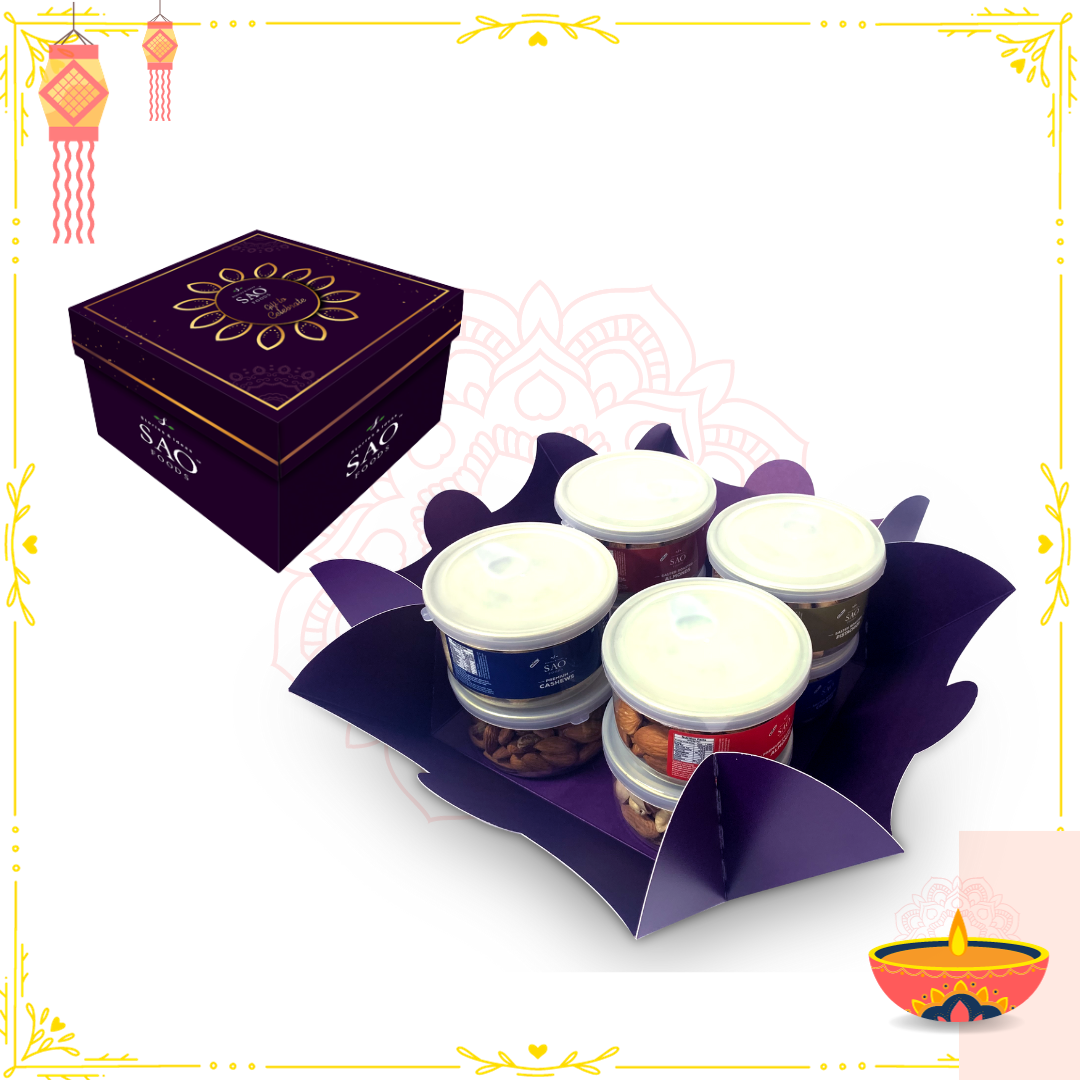 SAO FOODS Gift Pack of 100g x 8 jars | Lotus Display Wine Color