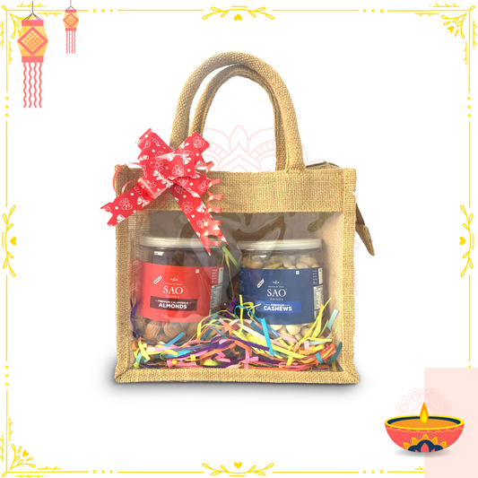 SAO FOODS Gift Pack with Jute Bag - 250g x 2 jars