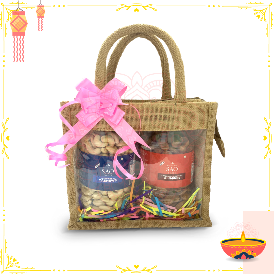 SAO FOODS Gift Pack Jute Bag - 500g x 2 jars