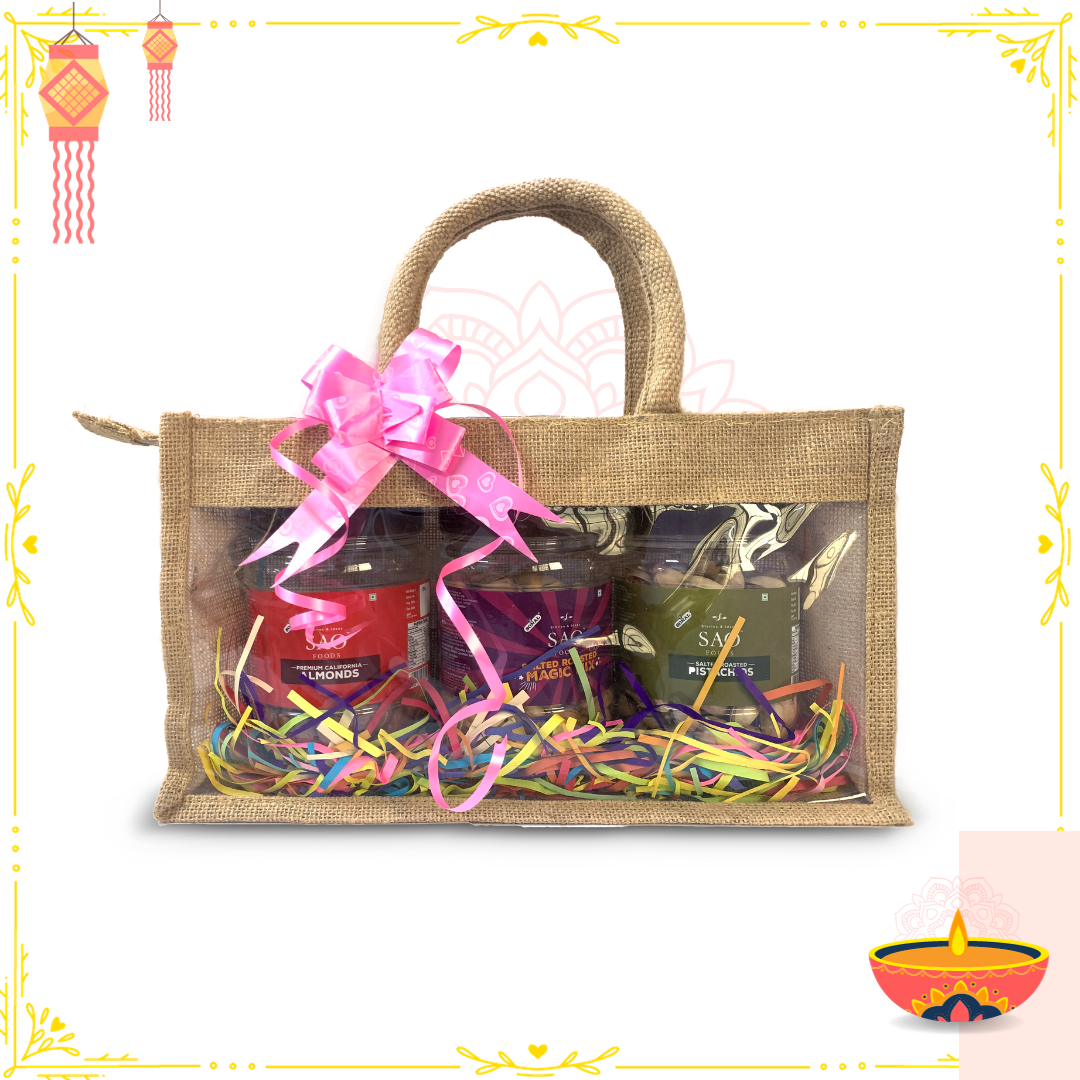 SAO FOODS Gift Pack Jute Bag - 250g x 3 jars
