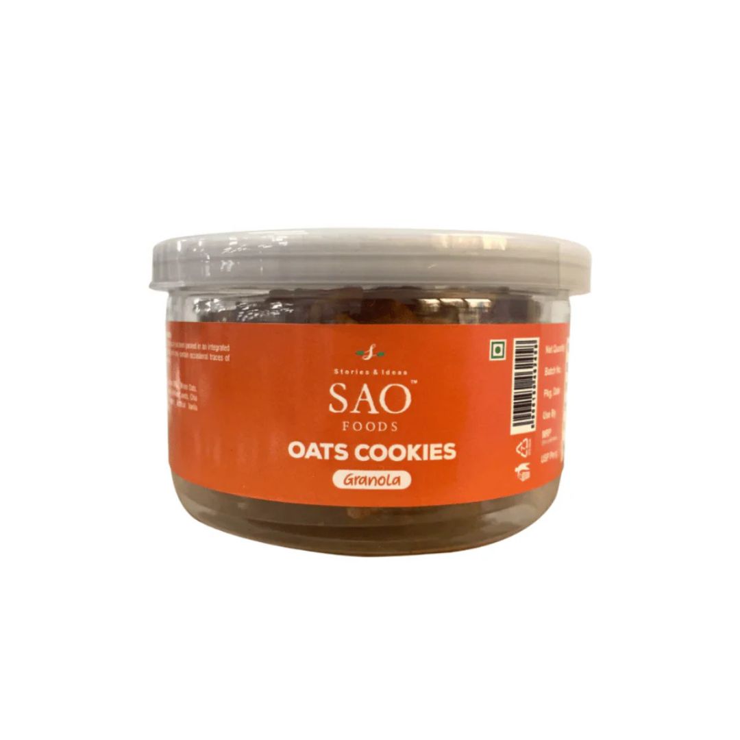 Jar of SAO Foods Oats Cookies Granola