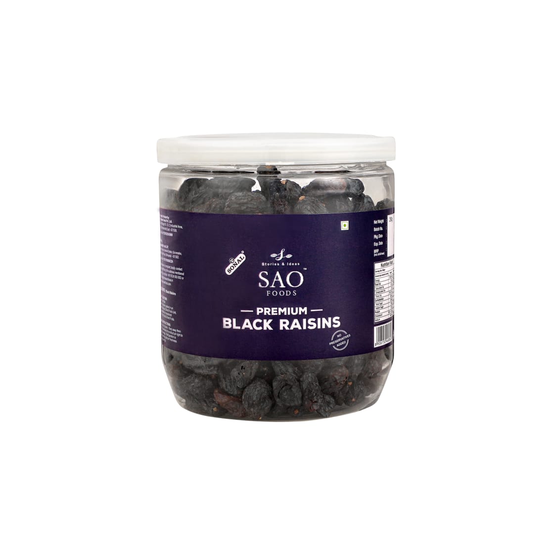 SAO FOODS Black Raisins 240g | PET Jar with Aluminium cap - SAO Foods # #