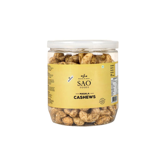 SAO FOODS Masala Roasted Cashews 250 gm | PET Jar With Tin Cap