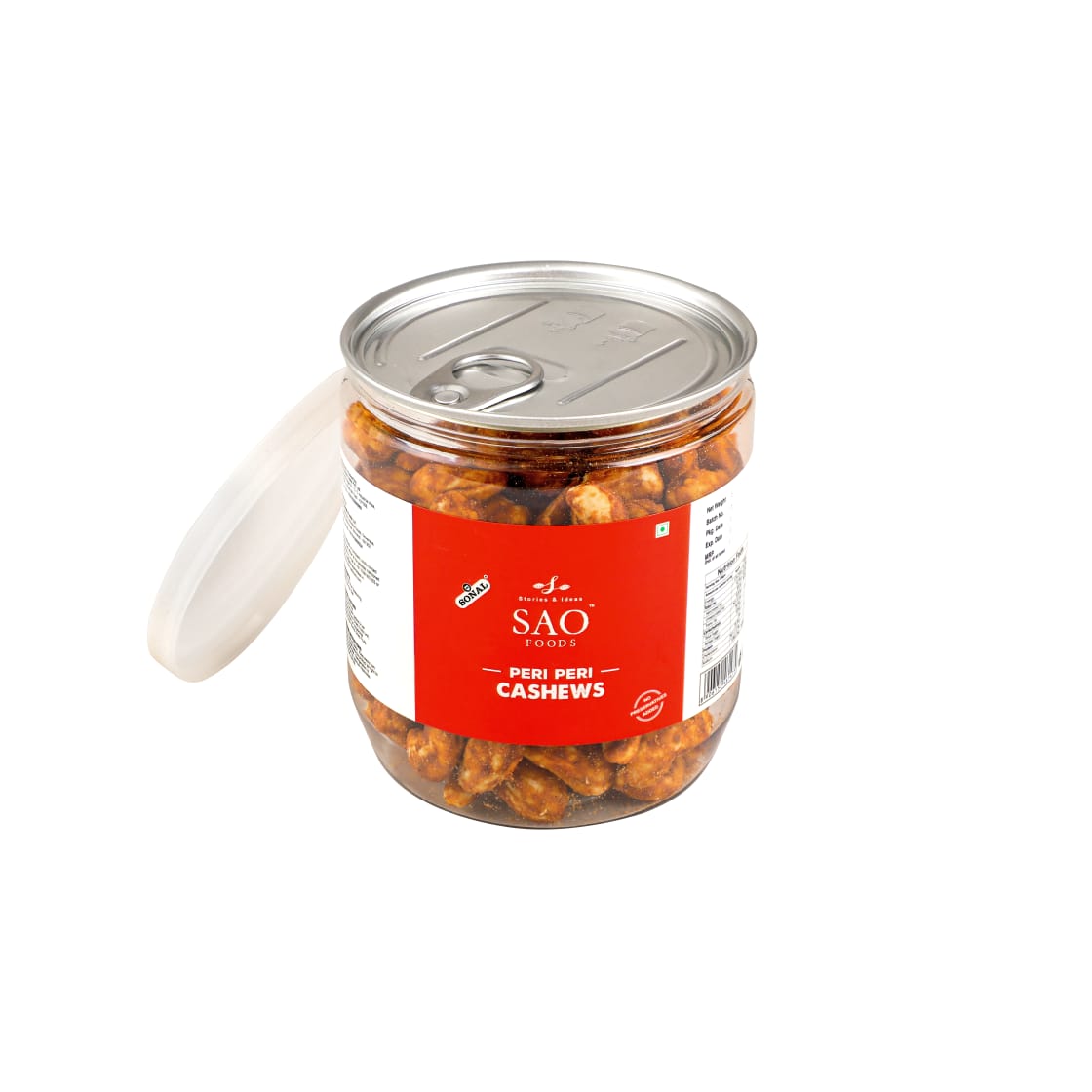 SAO FOODS Peri Peri Roasted Cashews 250 gm | PET Jar With Tin Cap - SAO Foods # #