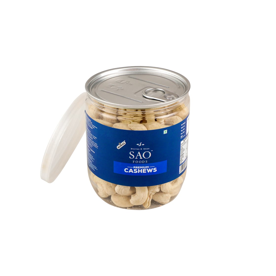 SAO FOODS Roasted & Unsalted Premium Cashews 250 gm | PET Jar with Aluminum cap - SAO Foods # #
