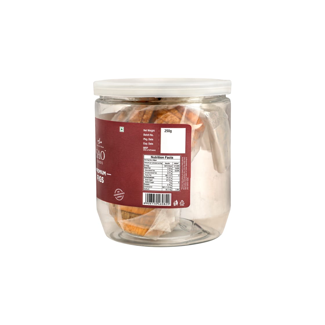 SAO FOODS Premium Jumbo Figs 250 gm | PET Jar with Tin Cap