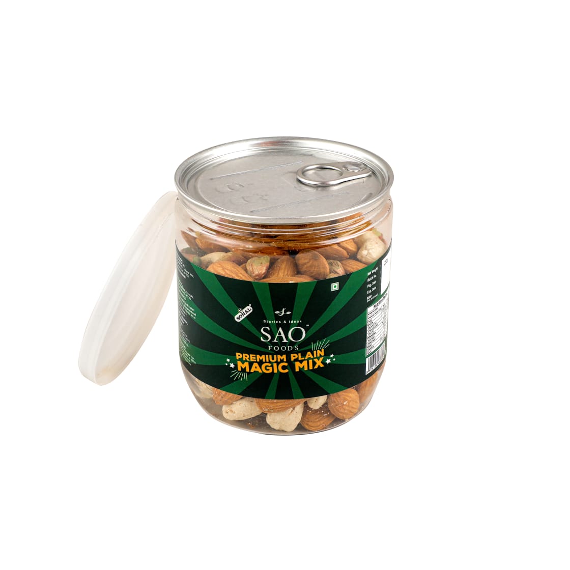 SAO FOODS Roasted & Unsalted Premium Magic Mix 250 gm | PET Jar with Aluminum cap - SAO Foods # #