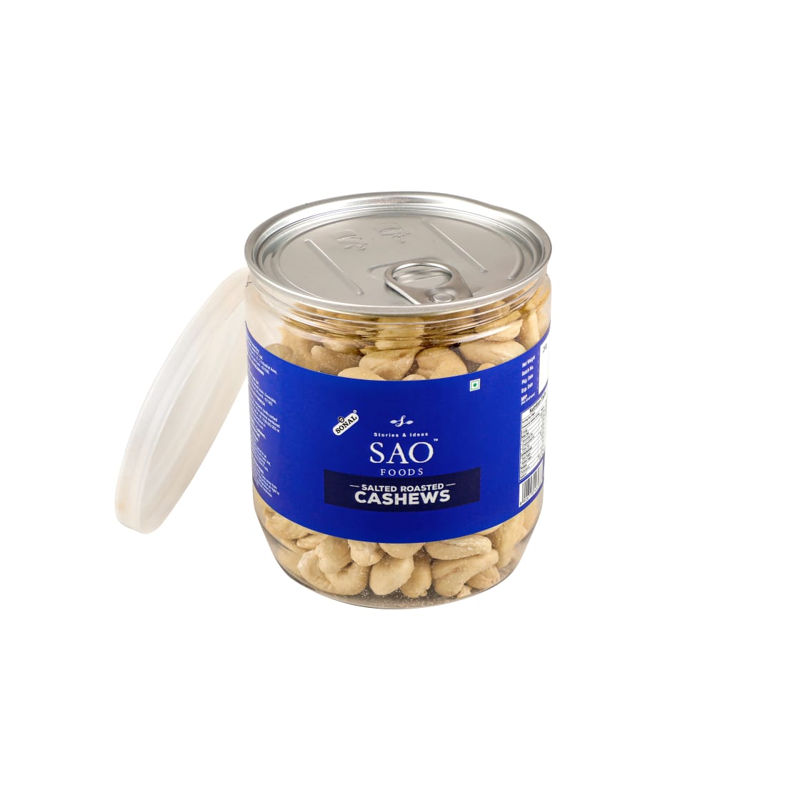 SAO FOODS Roasted & Salted Cashews 250 gm | PET Jar with Aluminum cap