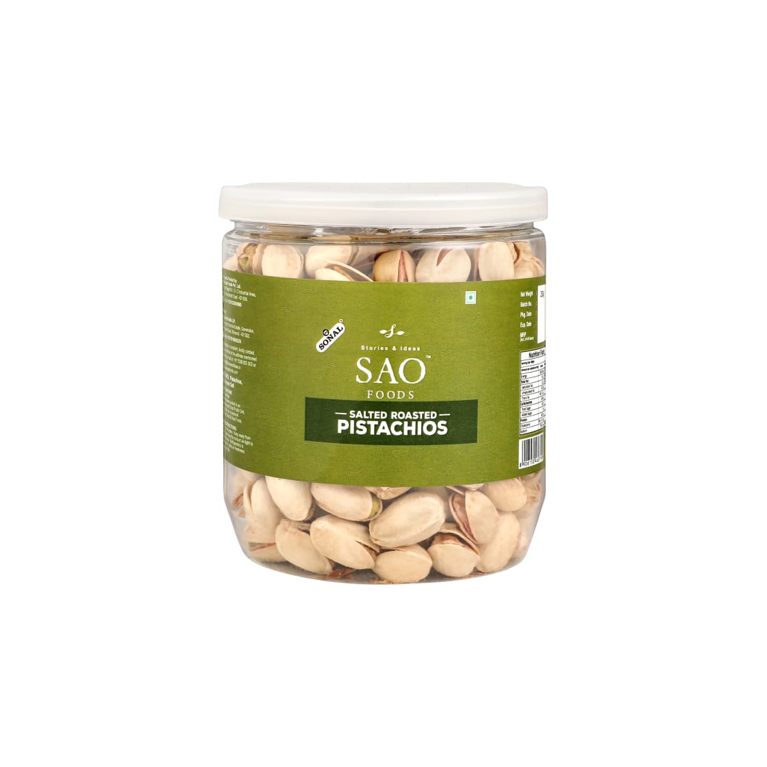 SAO FOODS Roasted & Salted Pistachios 250 gm | PET Jar with Aluminum cap - SAO Foods # #