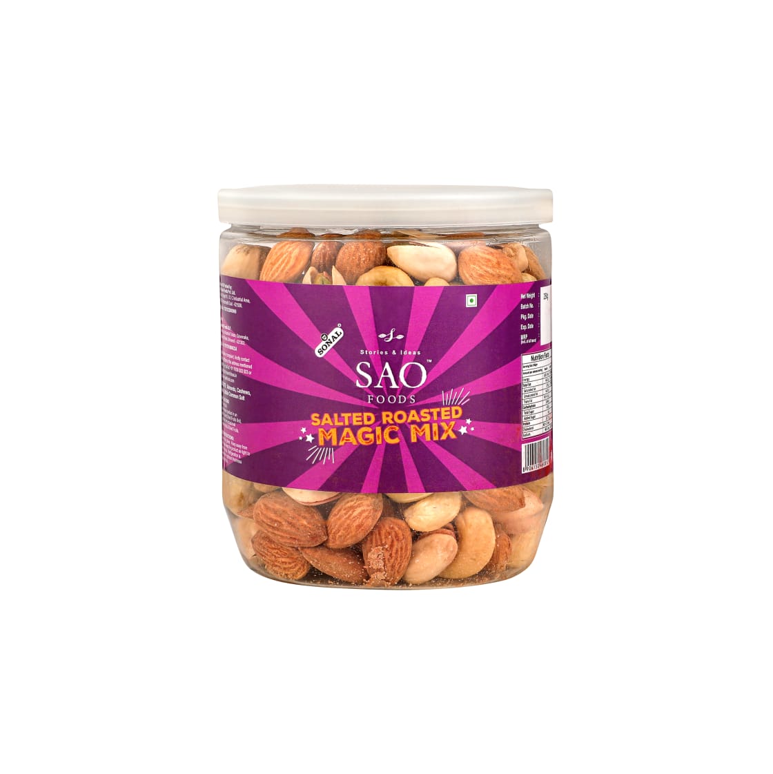 SAO FOODS Roasted & Salted Magic Mix 250 gm | PET Jar with Aluminum cap