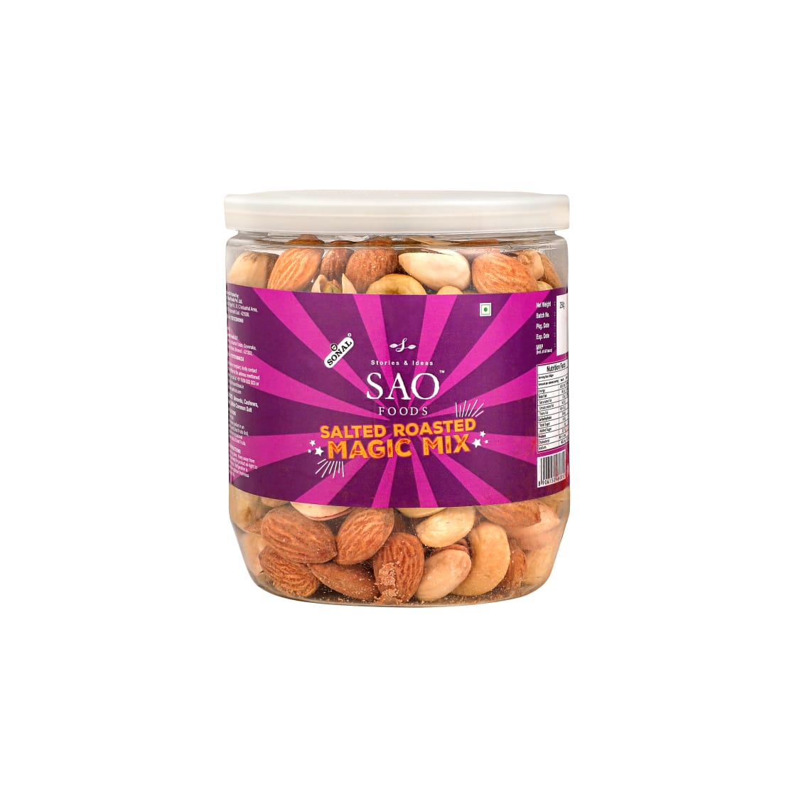 SAO FOODS Roasted & Salted Magic Mix 250 gm | PET Jar with Aluminum cap - SAO Foods # #