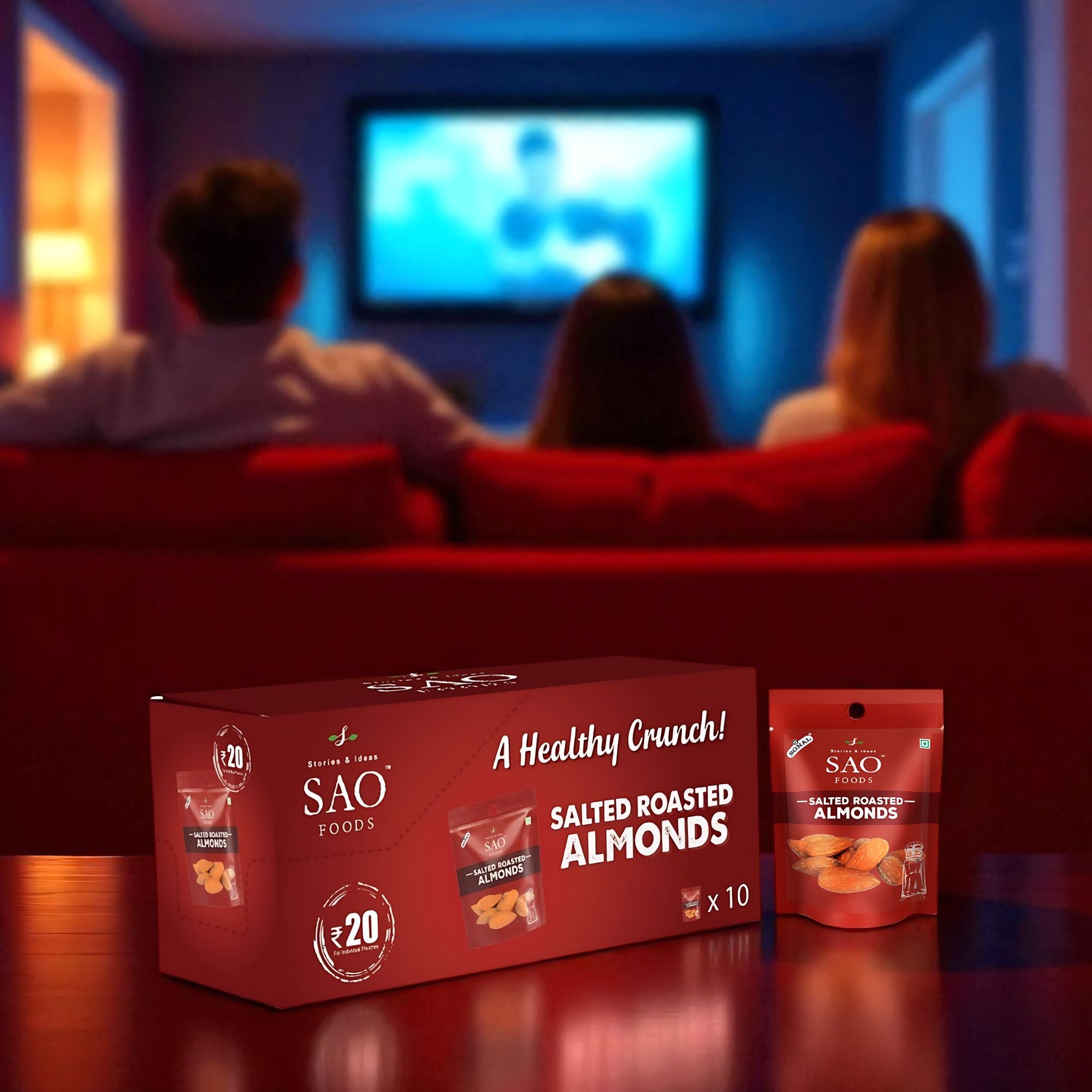 Salted Roasted Almonds - 100g | 10 Small Packs