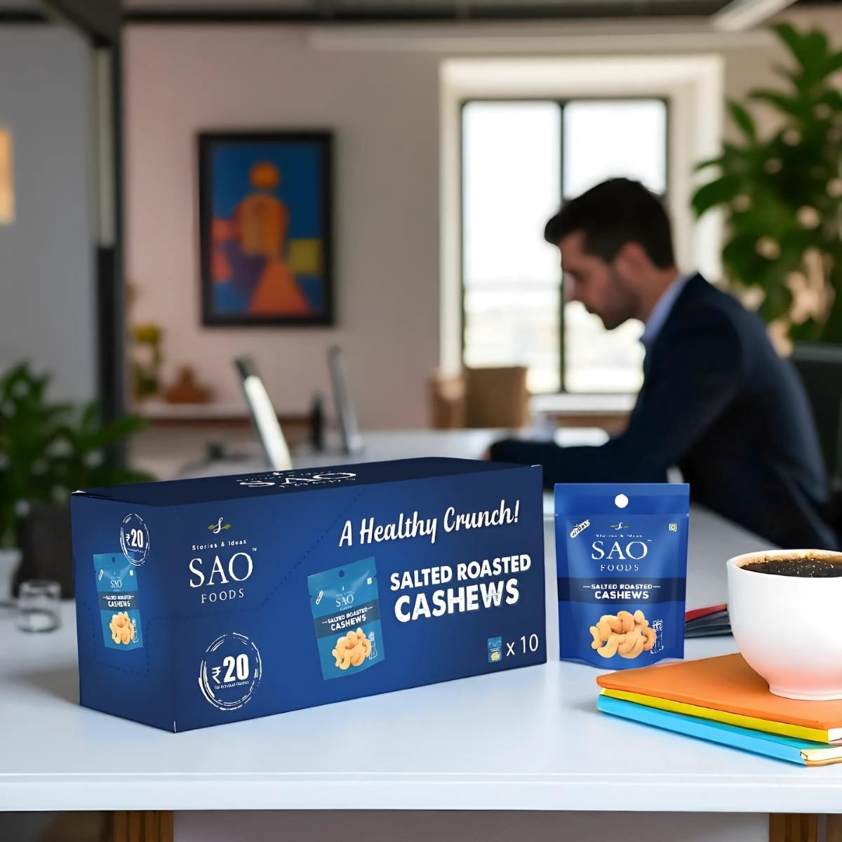 Salted Roasted Cashews - 110g | 10 Small Packs