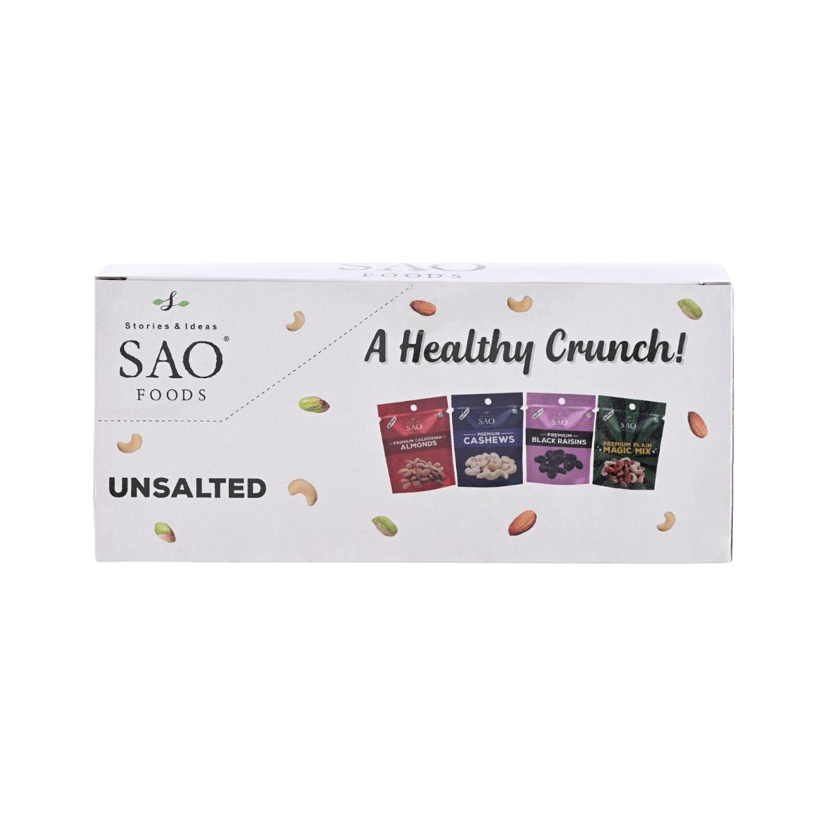 Unsalted roasted assorted pack of nuts 132 g | cashews, almonds, black raisins, and mixed nuts