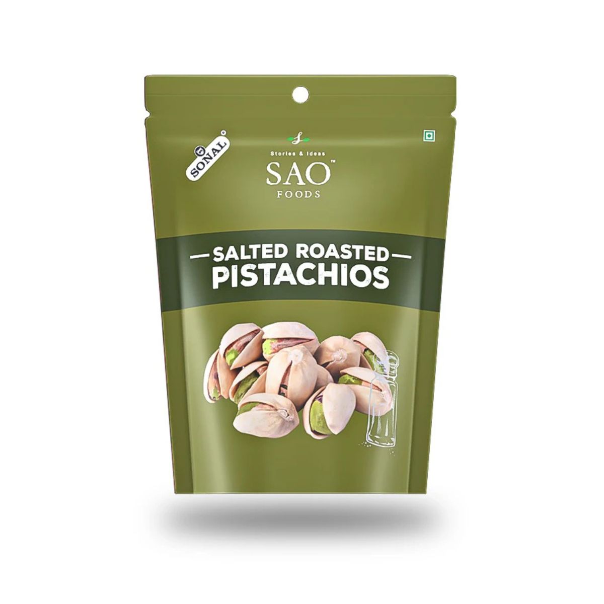 Packaging of SAO Foods salted roasted pistachios 