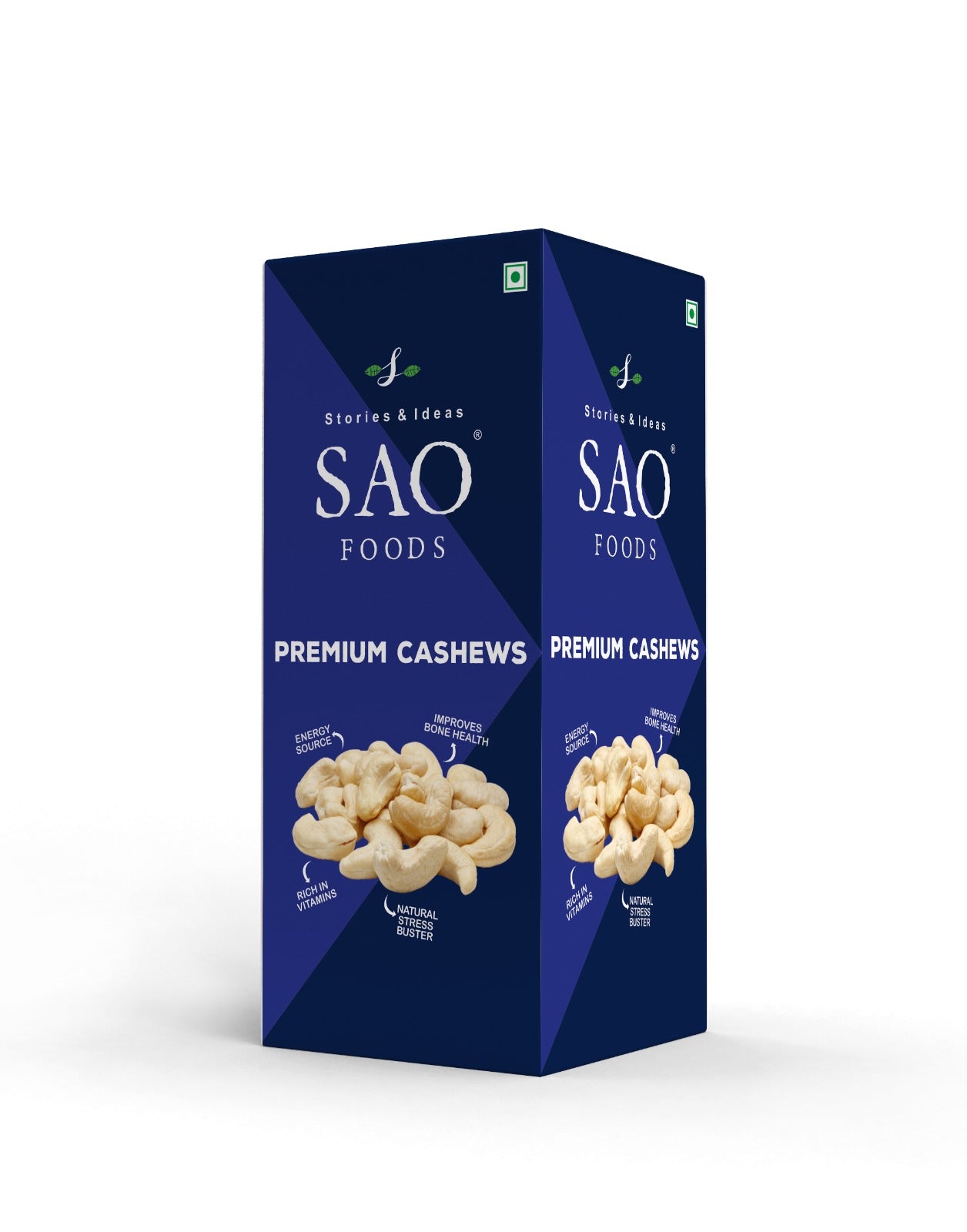 SAO FOODS Roasted & Unsalted Premium Cashews 225 gms | Refill Pack | Ziplock pouch inside - SAO Foods # #