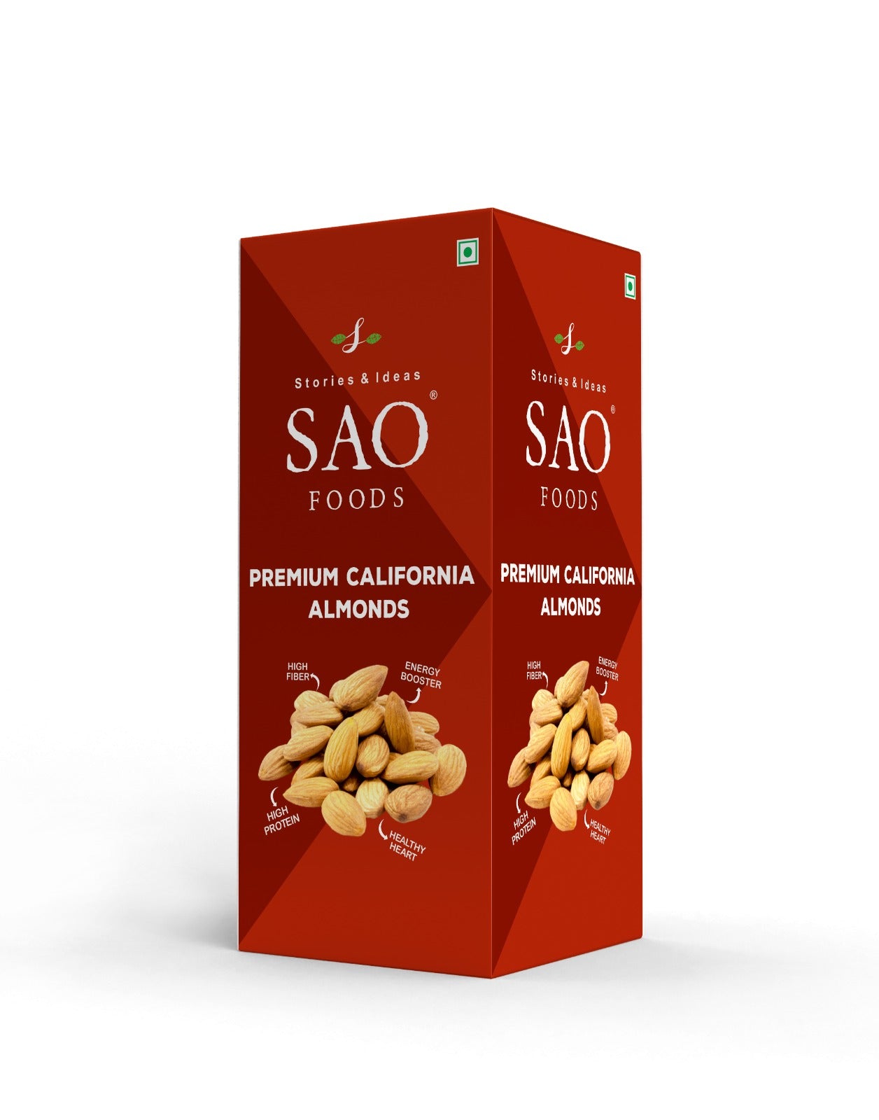 SAO FOODS Roasted & Unsalted Premium California Almonds 250 gm | Refill Pack | Jumbo Size | Ziplock pouch inside - SAO Foods # #